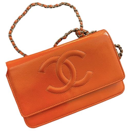 Wallet On Chain Double C patent leather crossbody bag