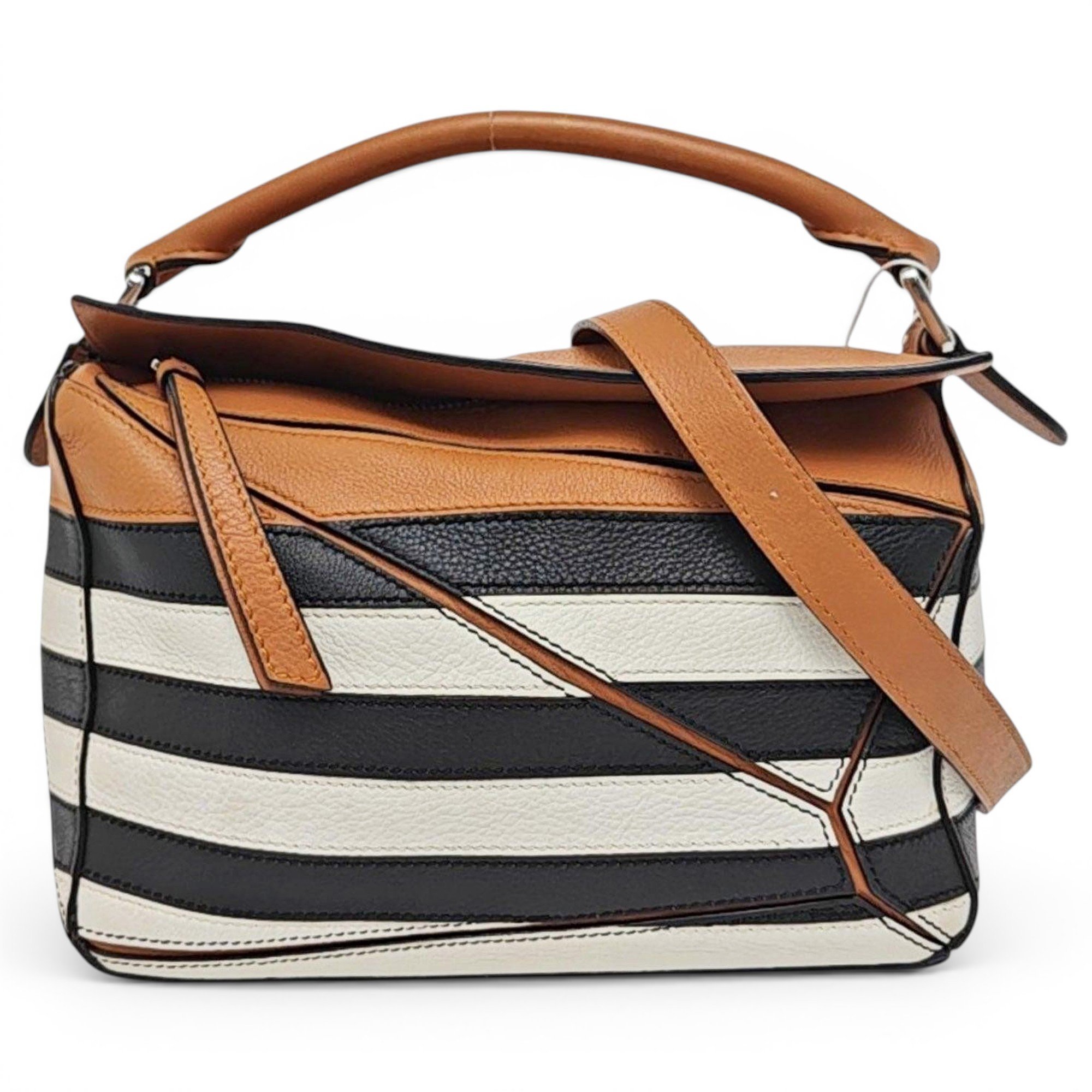 Puzzle leather handbag
