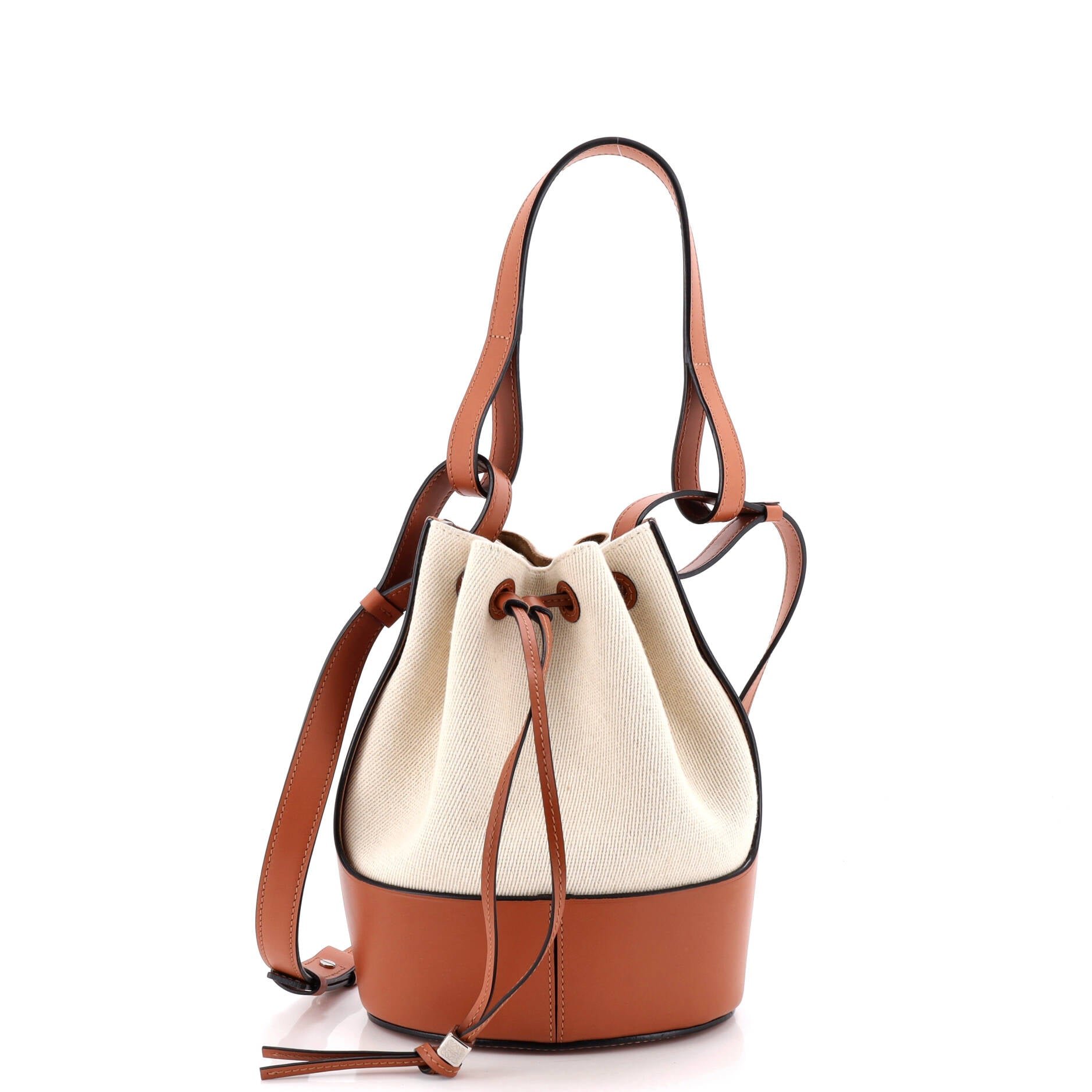 Balloon Bucket Bag Canvas and Leather Medium