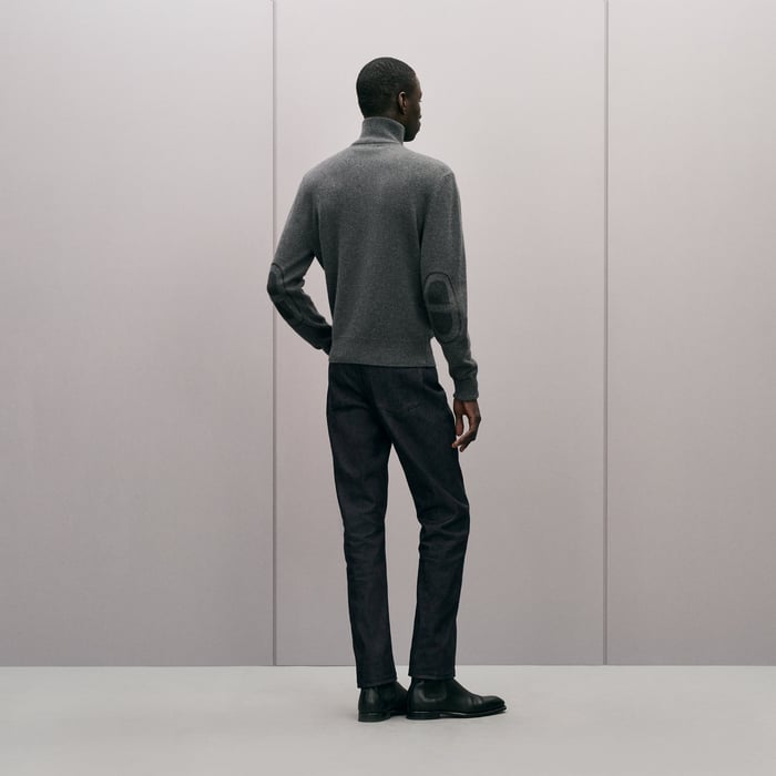 Anthracite "Maillon Chaine d'Ancre" Zipped Cashmere Jacket