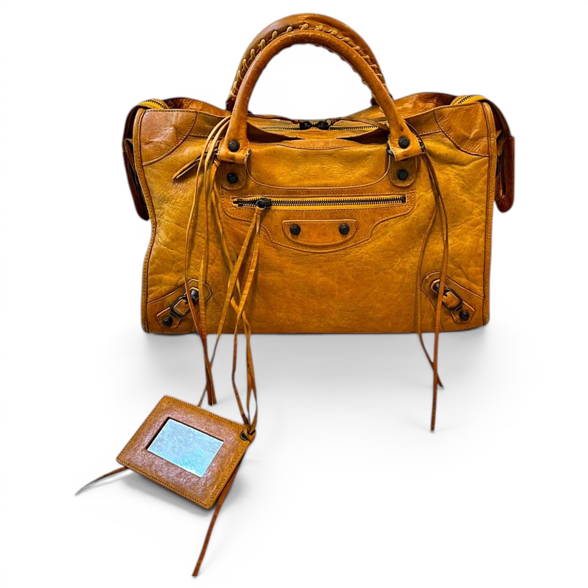 City leather handbag