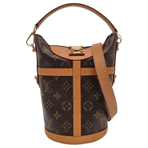 Duffle leather handbag