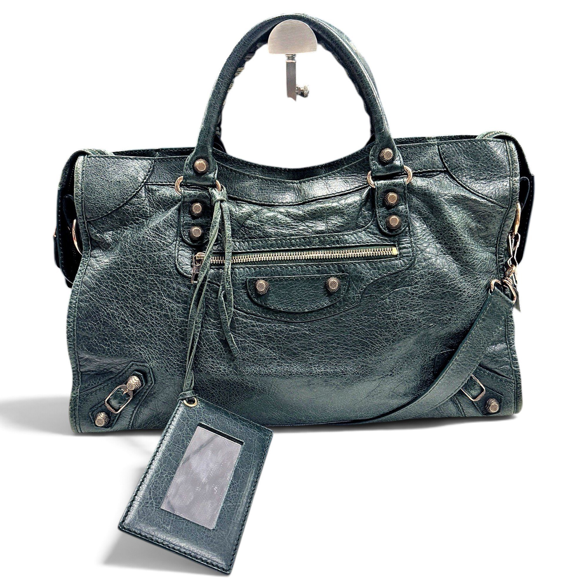 City leather handbag