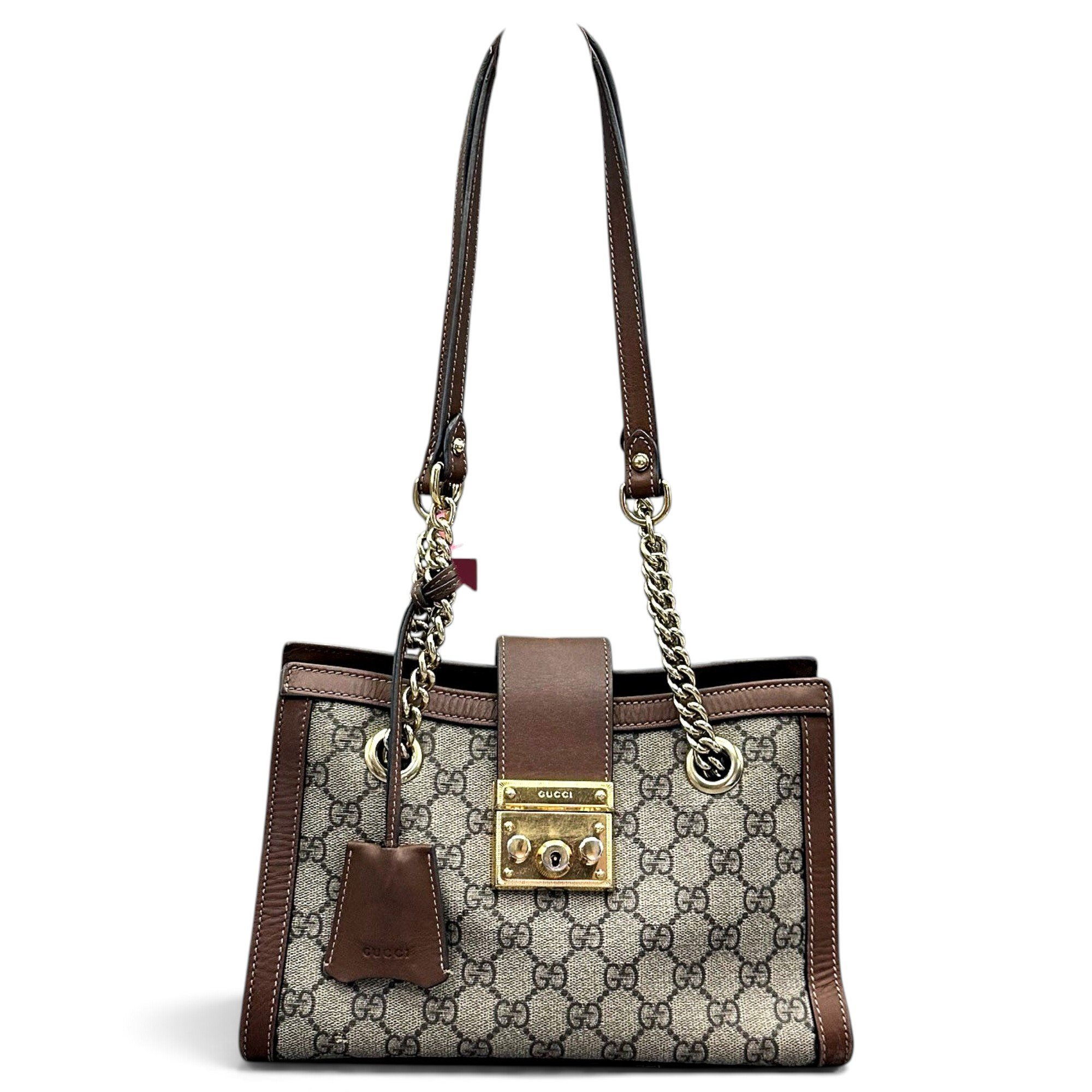 Padlock leather handbag