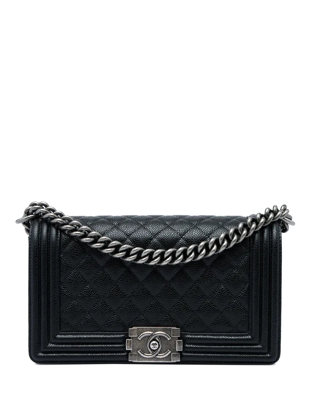 2012 Old Medium Quilted Caviar Boy Flap crossbody bag