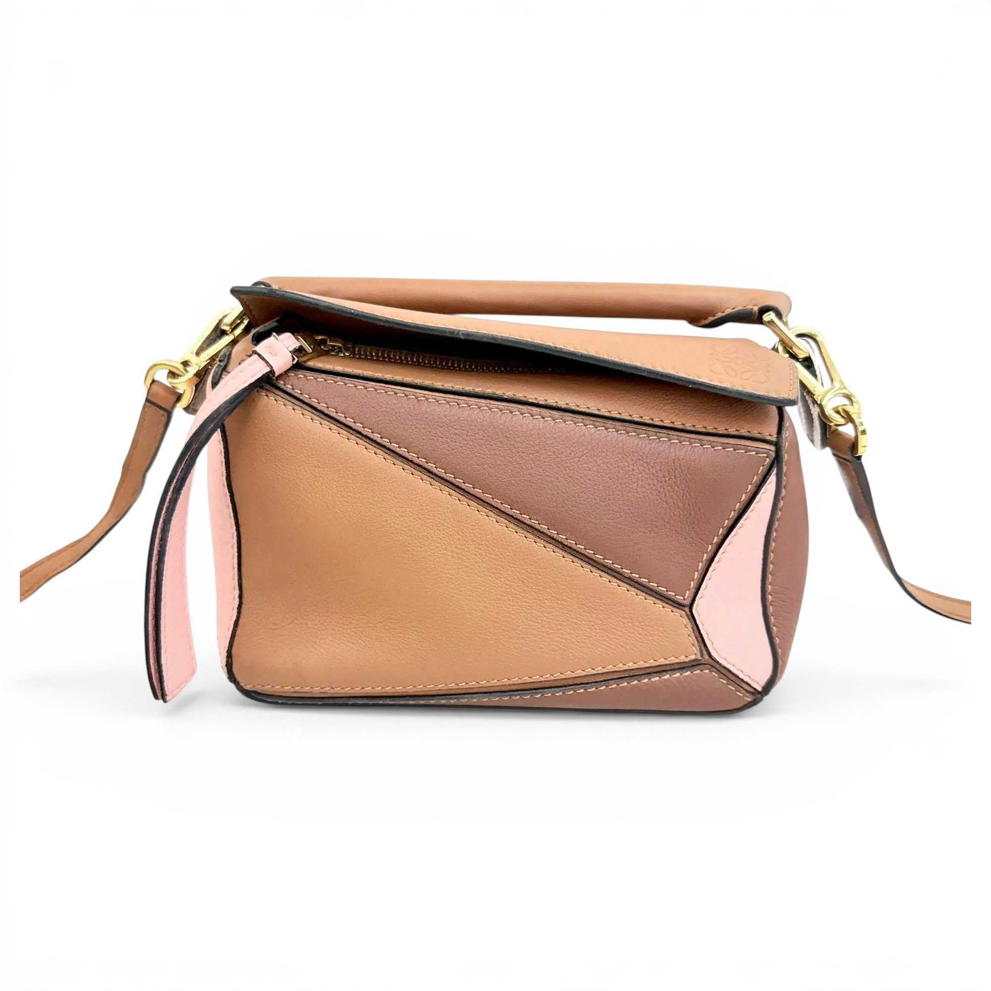 Puzzle leather crossbody bag