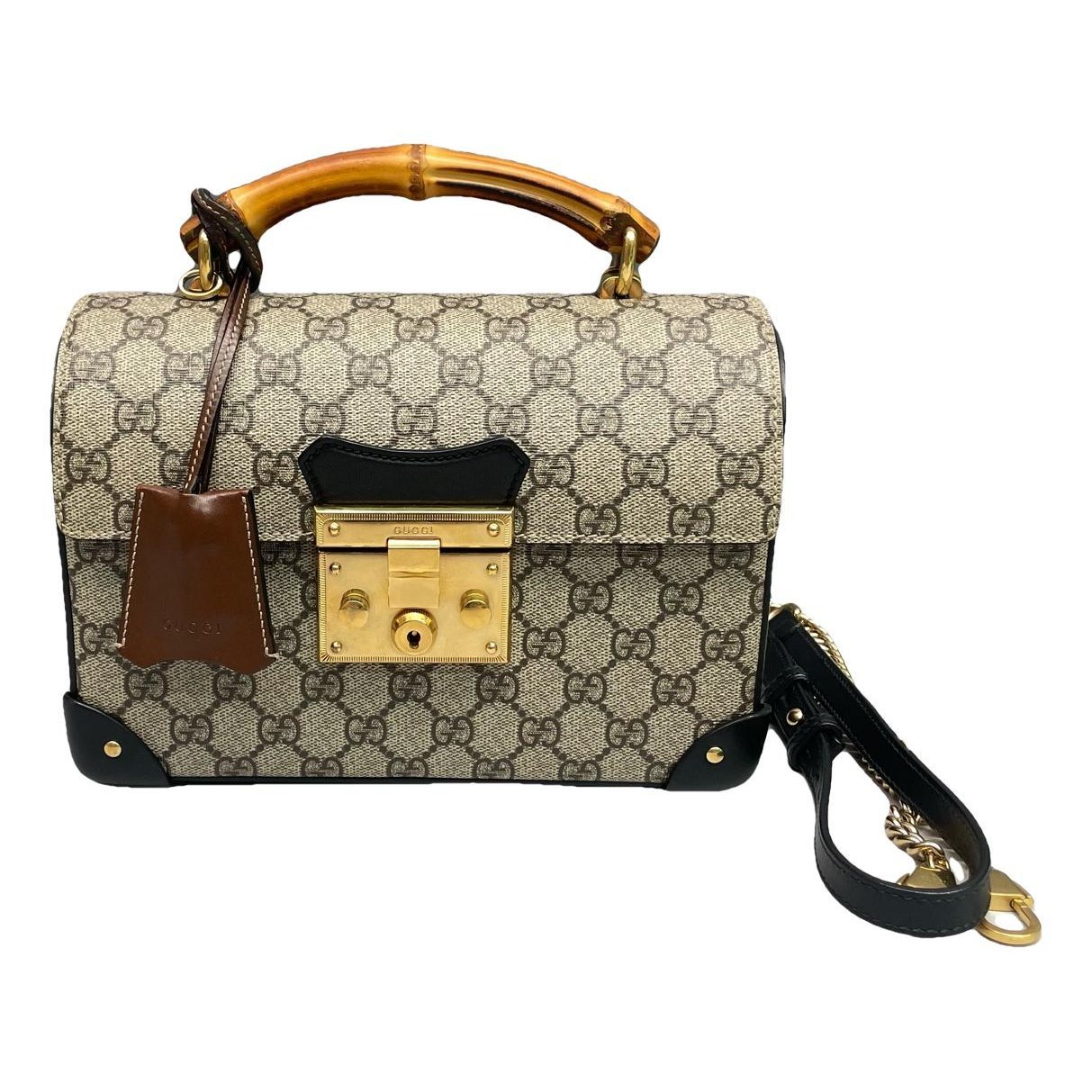 Padlock leather handbag