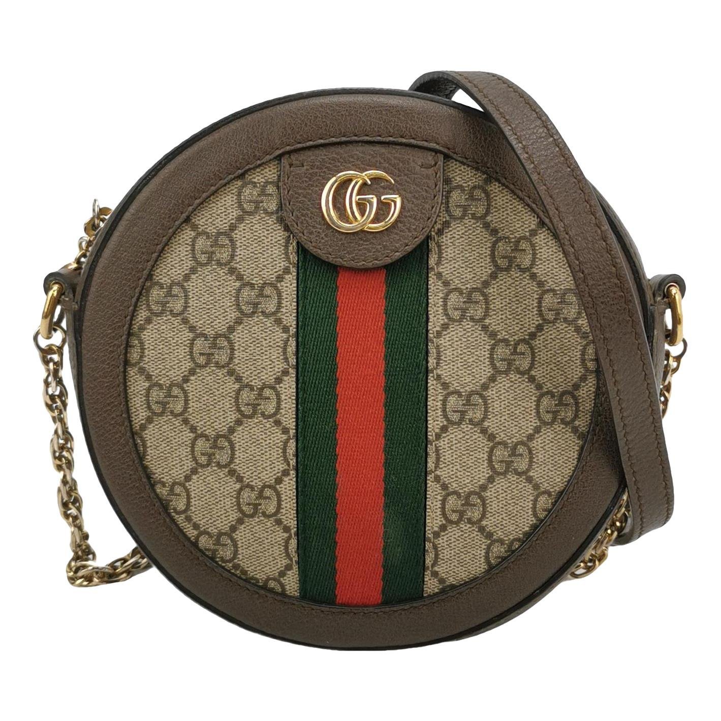 Ophidia Round leather crossbody bag