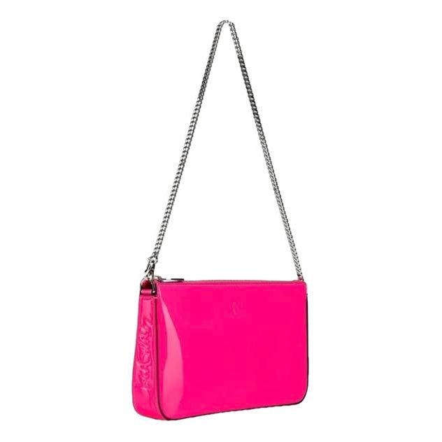 Loubiposh patent leather clutch bag