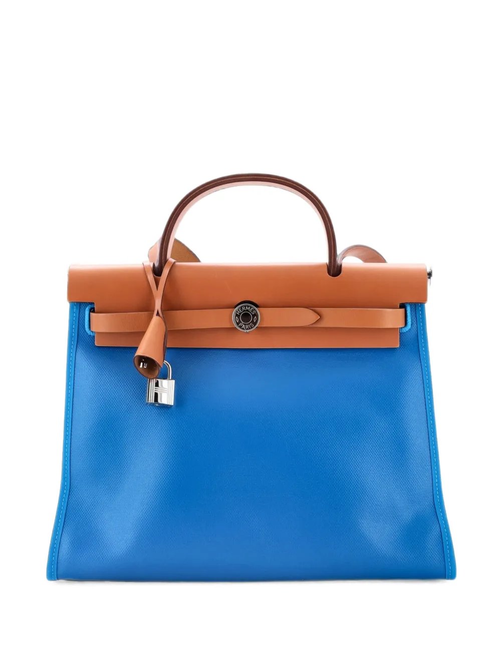 Herbag Zip Berline Vache Canvas and Leather 31 shoulder bag