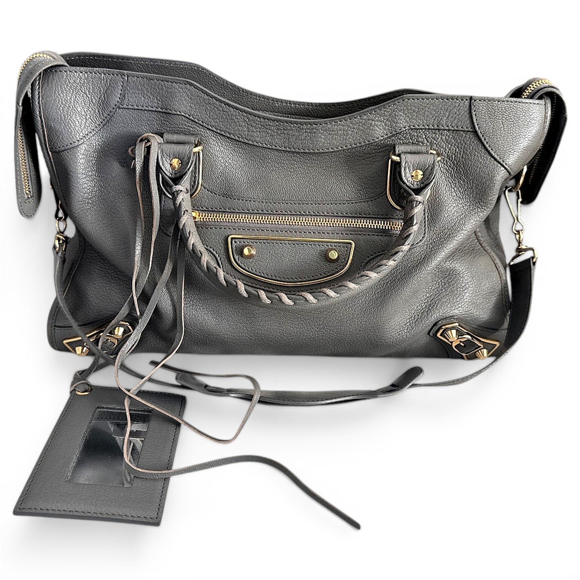 City leather handbag