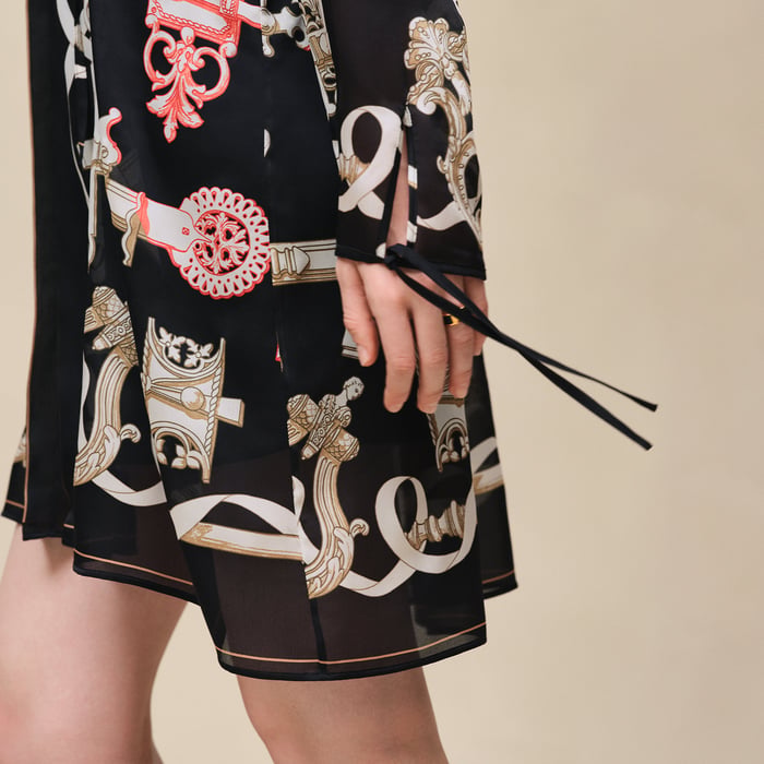Noir "Ferronnerie Remix" Knotted Collar Dress