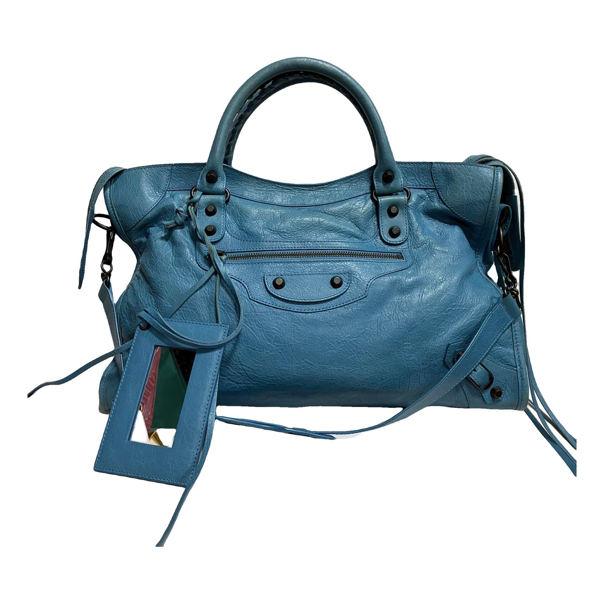City leather handbag