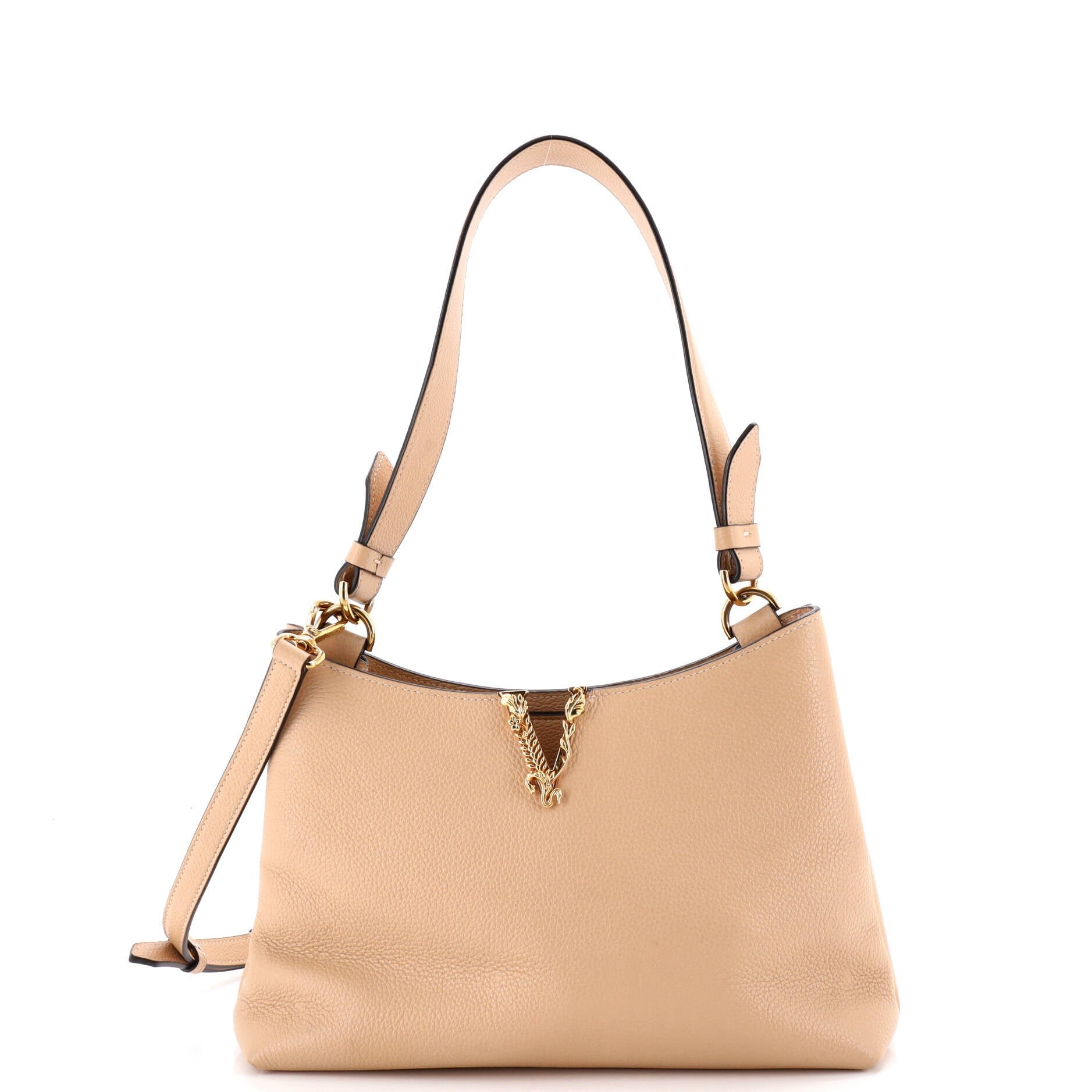 Versace Virtus Hobo Leather Small