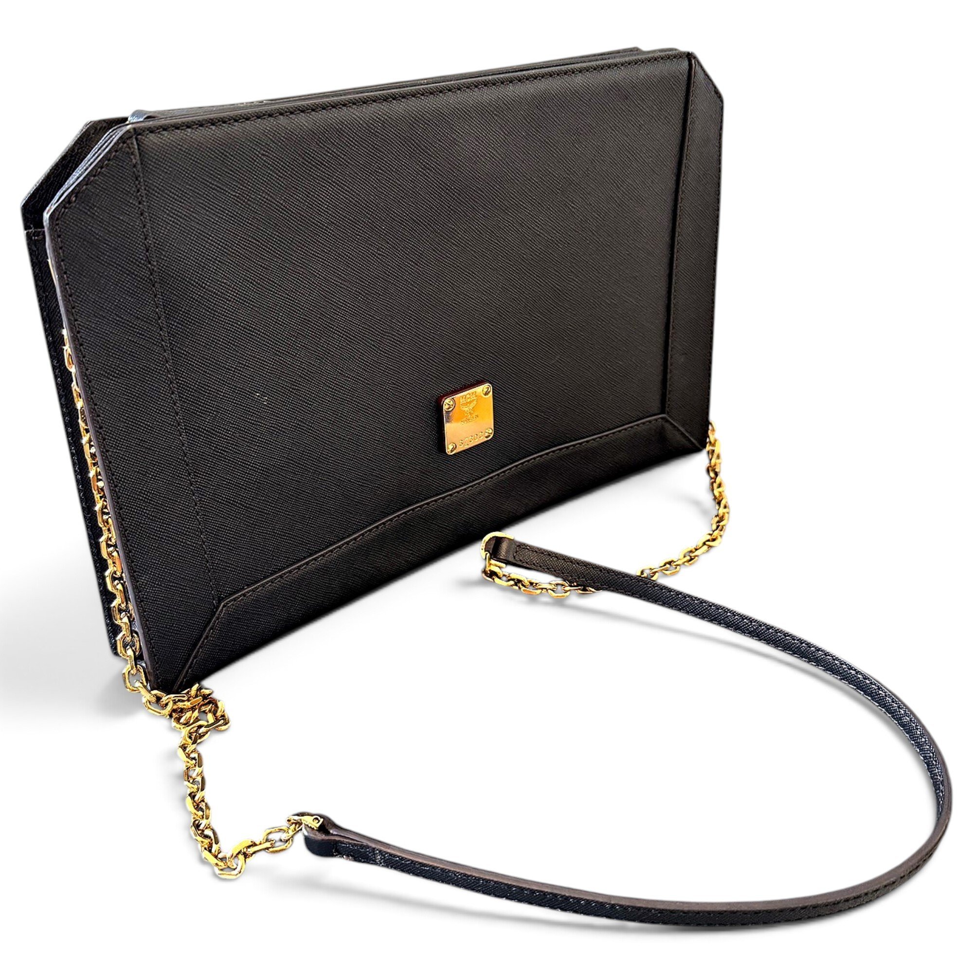 Leather clutch bag