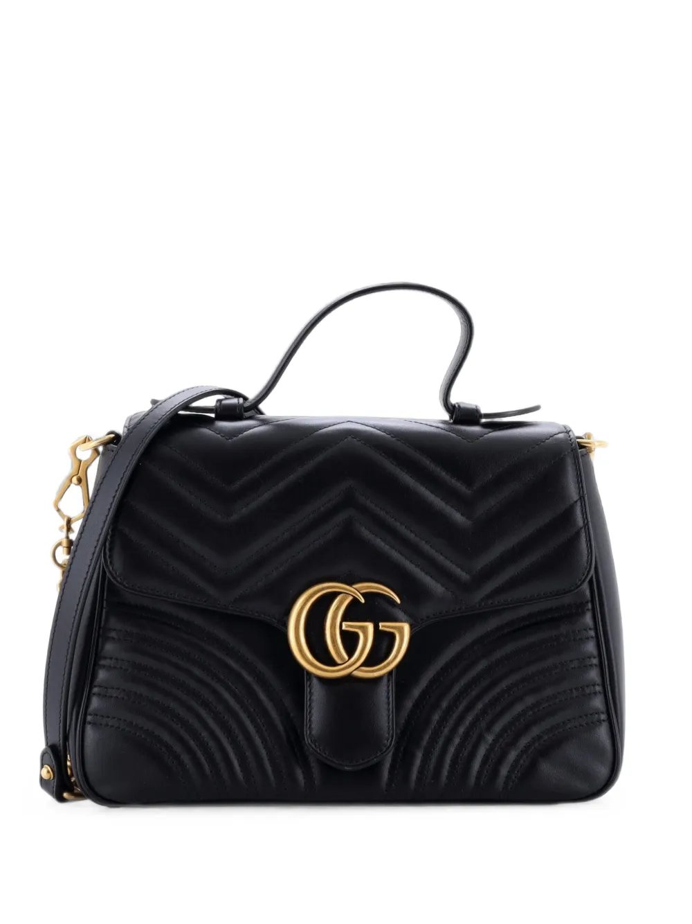 GG Marmont Top Handle Flap Bag Matelasse Leather Small satchel