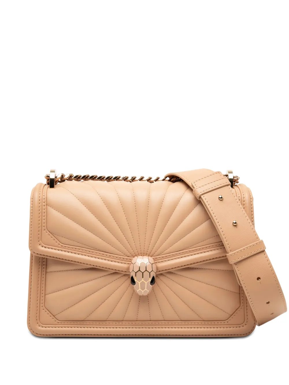 Bvlgari 2010-2026 Quilted Smooth Calfskin Diamond Blast Serpenti Forever crossbody bag