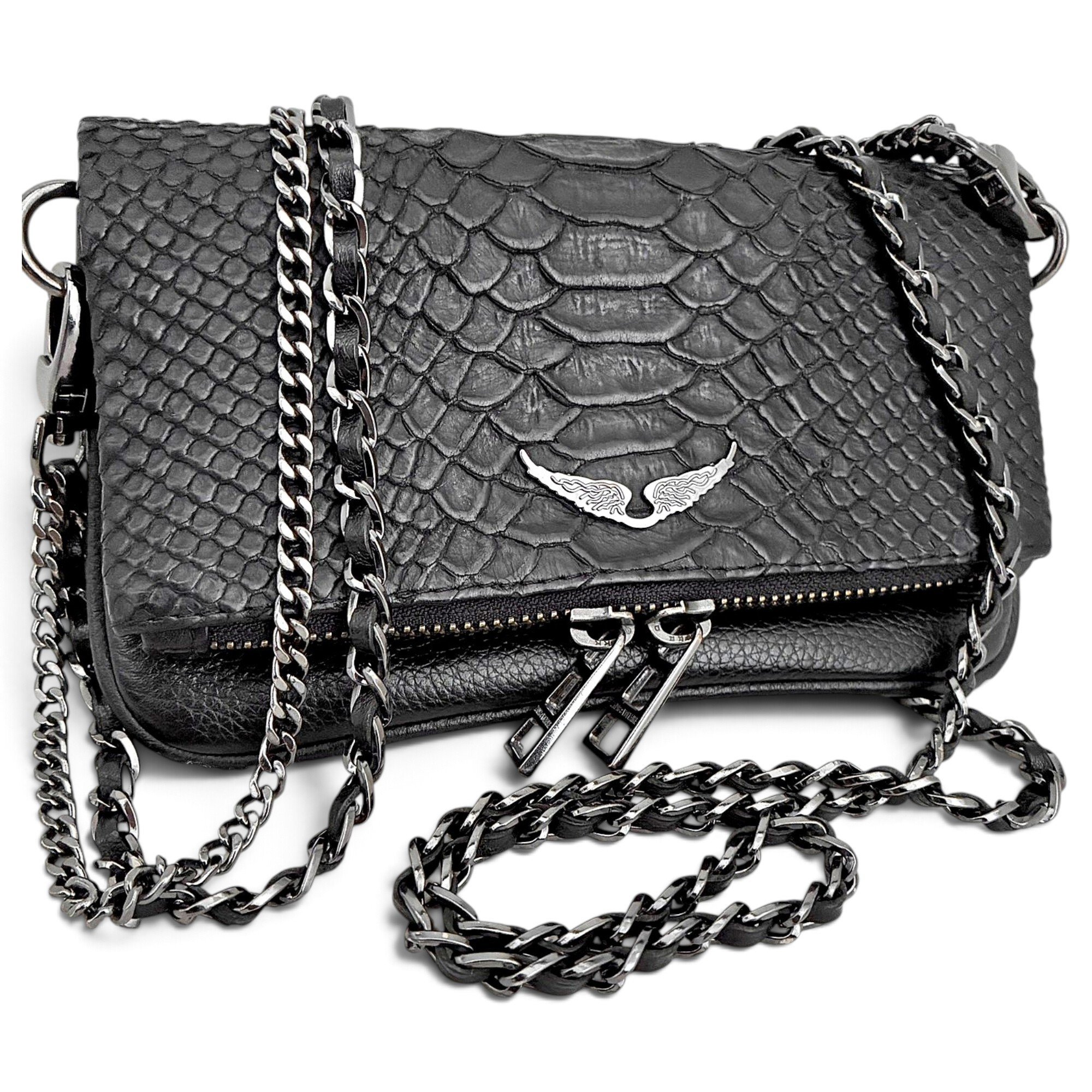 Rock leather crossbody bag