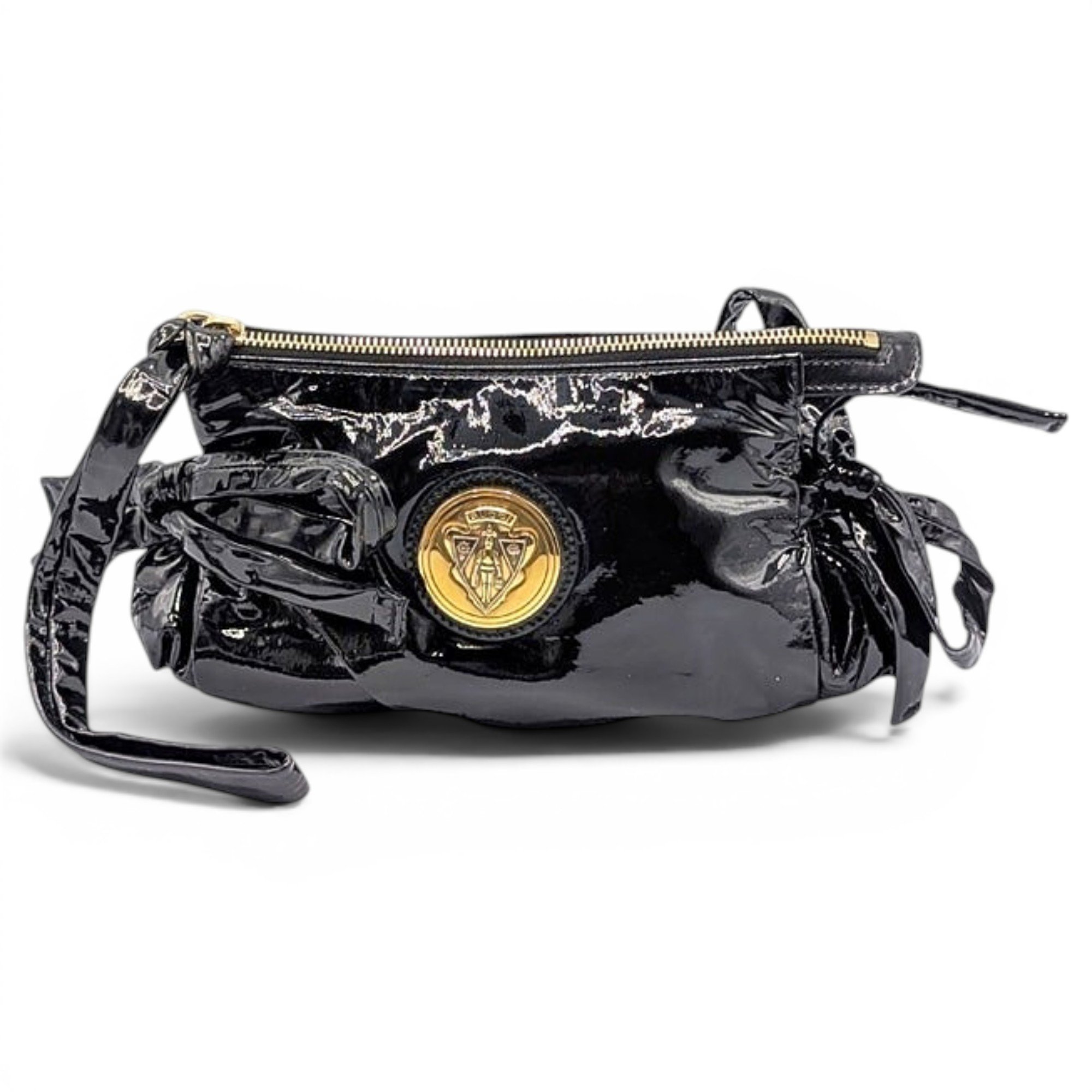 Hysteria patent leather clutch bag