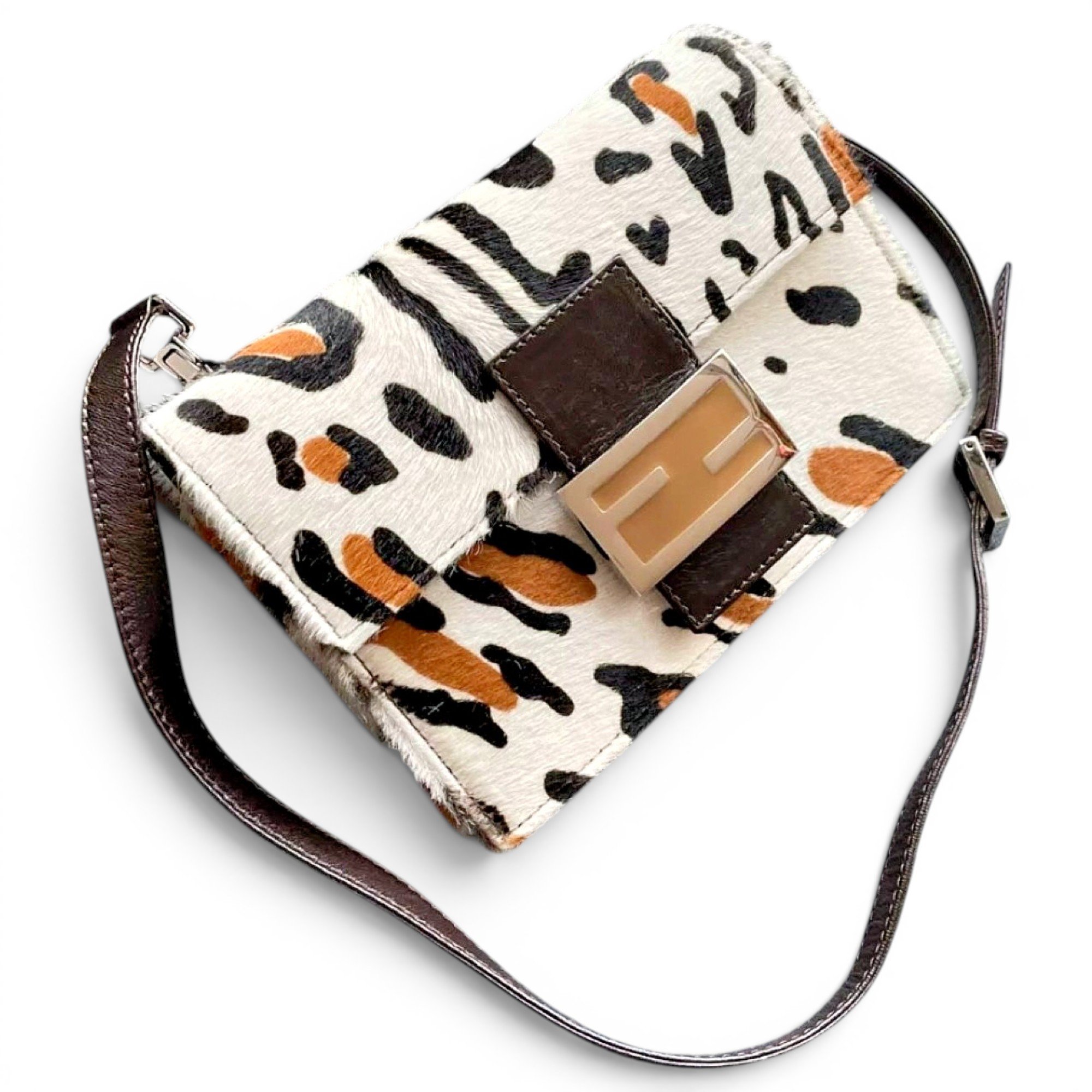Baguette pony-style calfskin handbag
