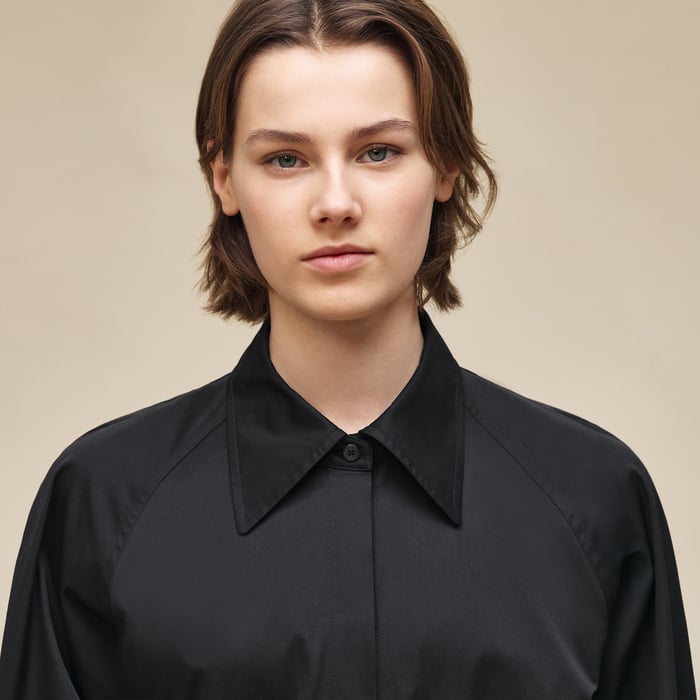 Noir Robe Chemise Équestre