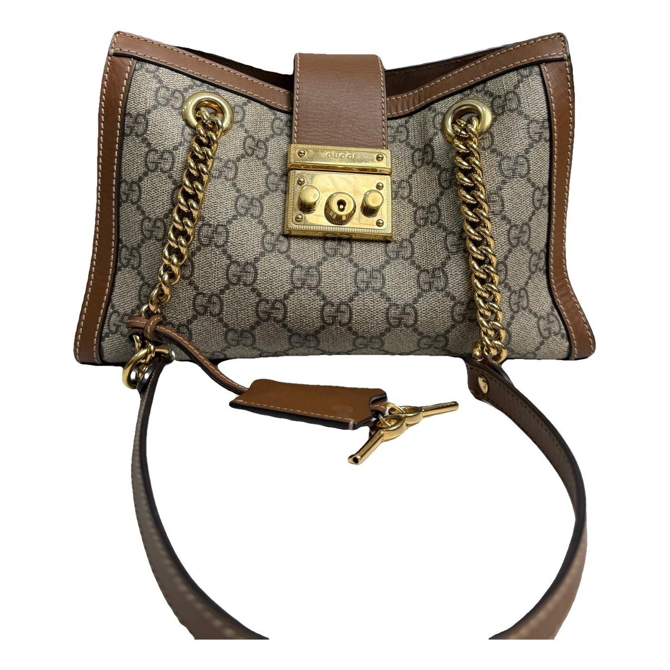 Padlock leather handbag