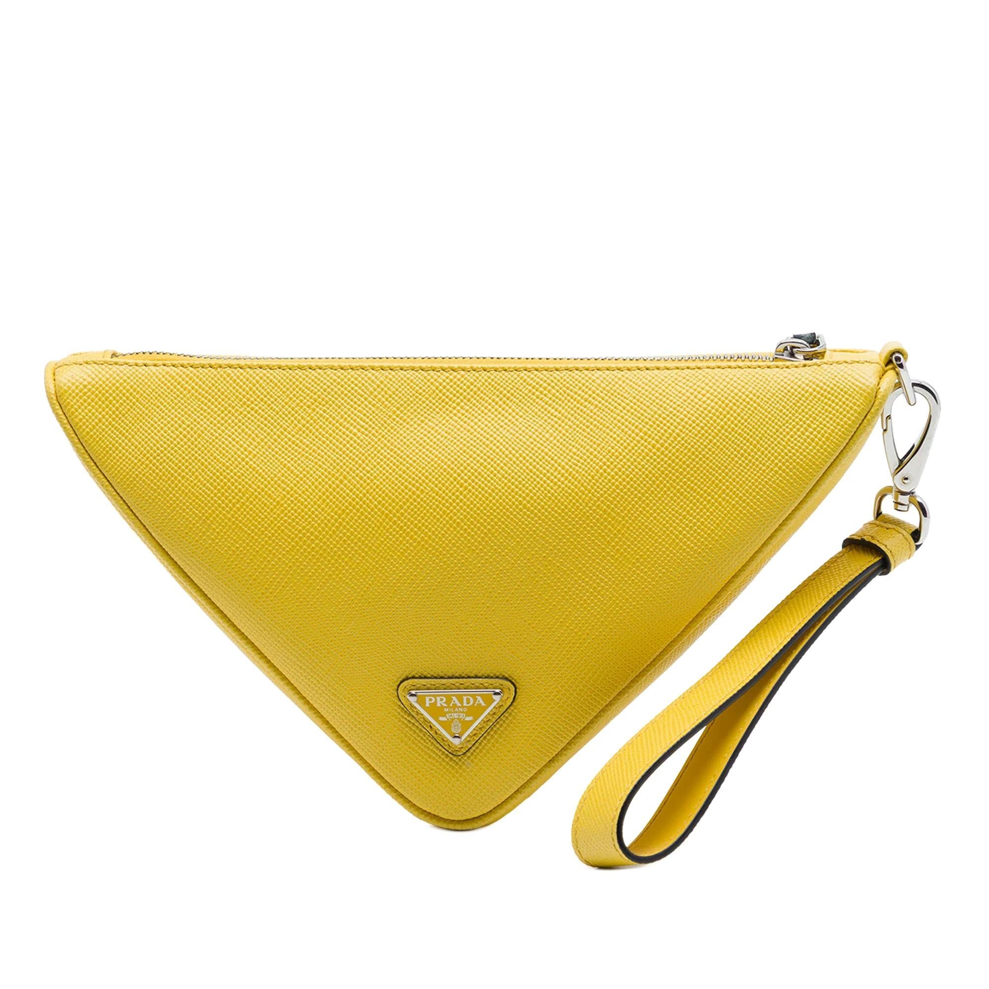 Triangle leather handbag