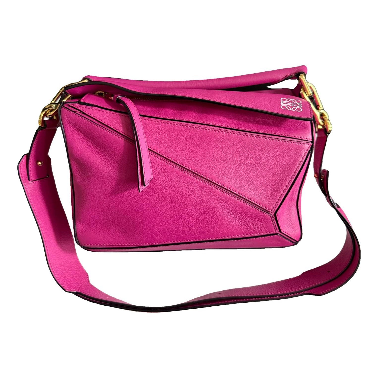 Puzzle leather handbag