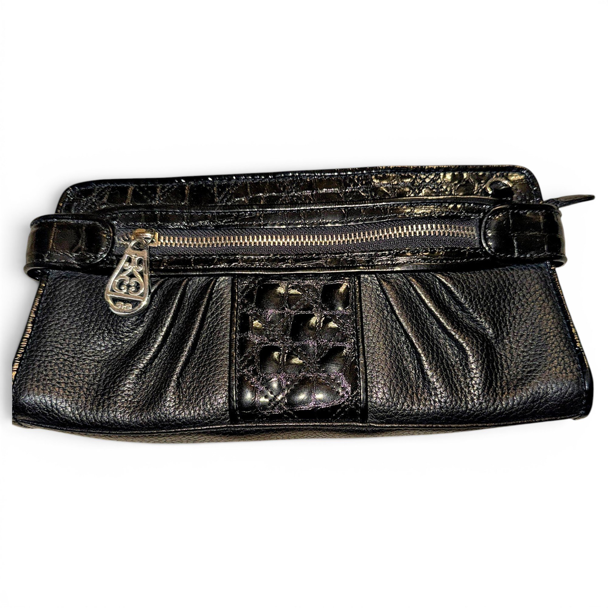 Leather clutch bag