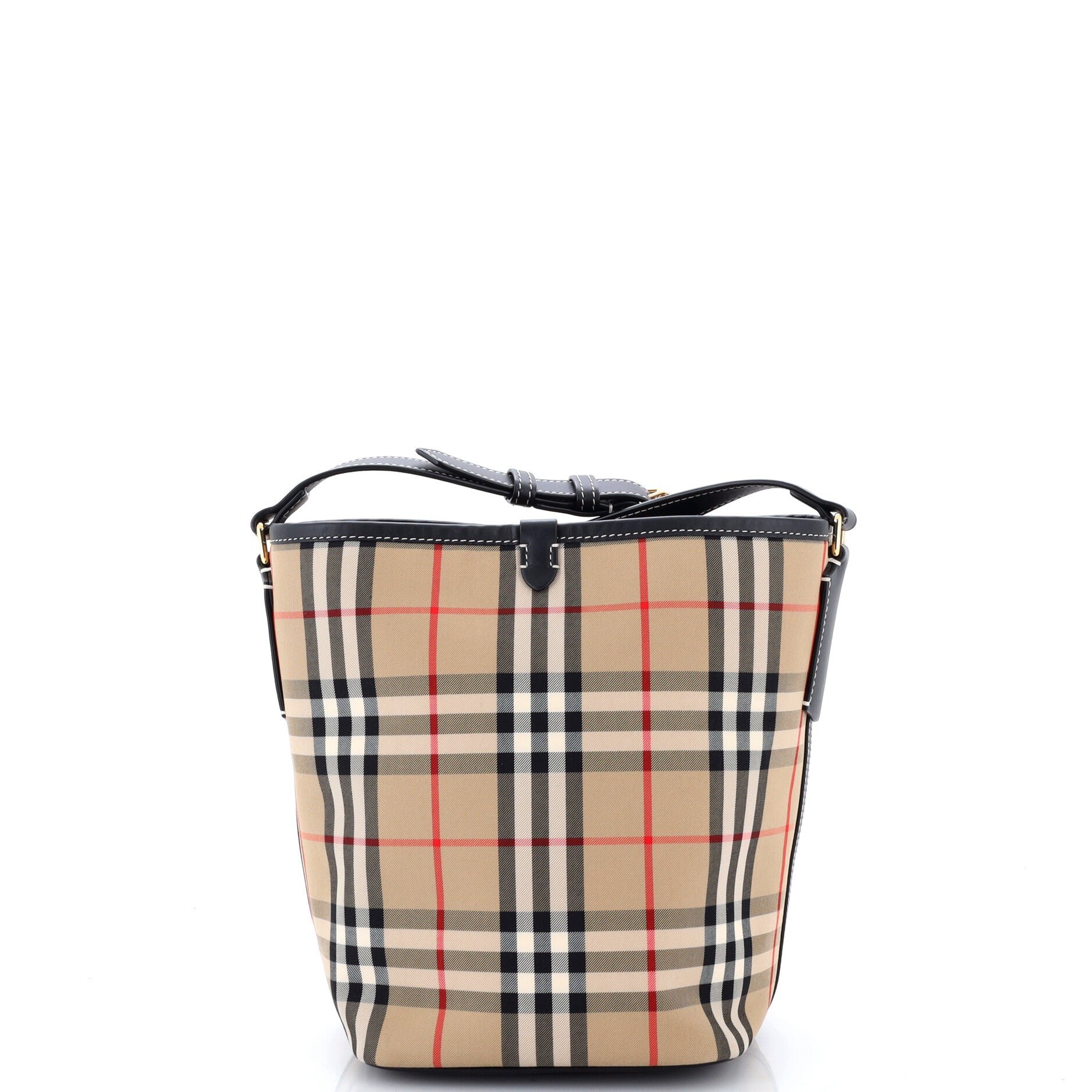 Ashby Bucket Bag Vintage Check Canvas with Leather Mini