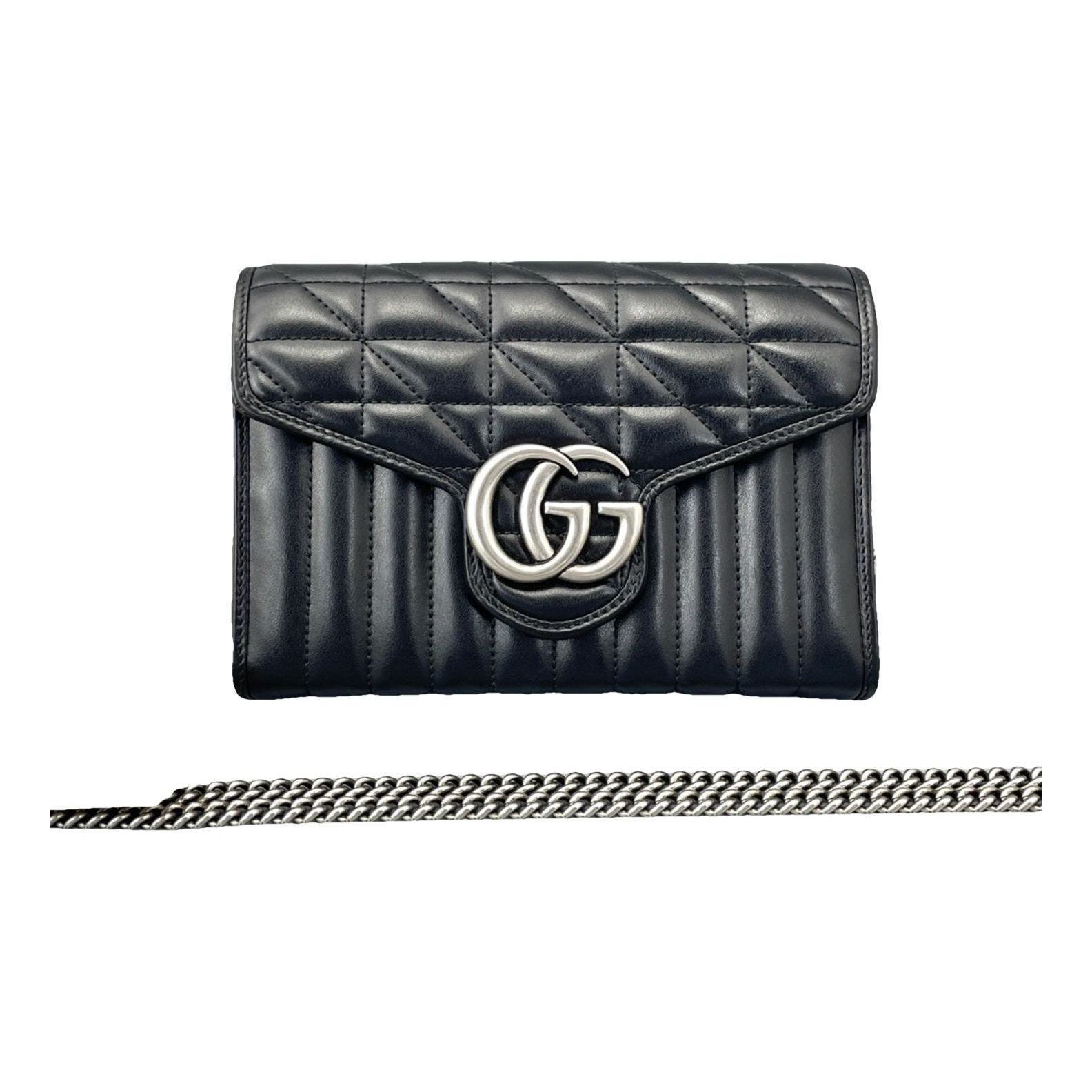 Pearly GG Marmont Chain Wallet leather handbag