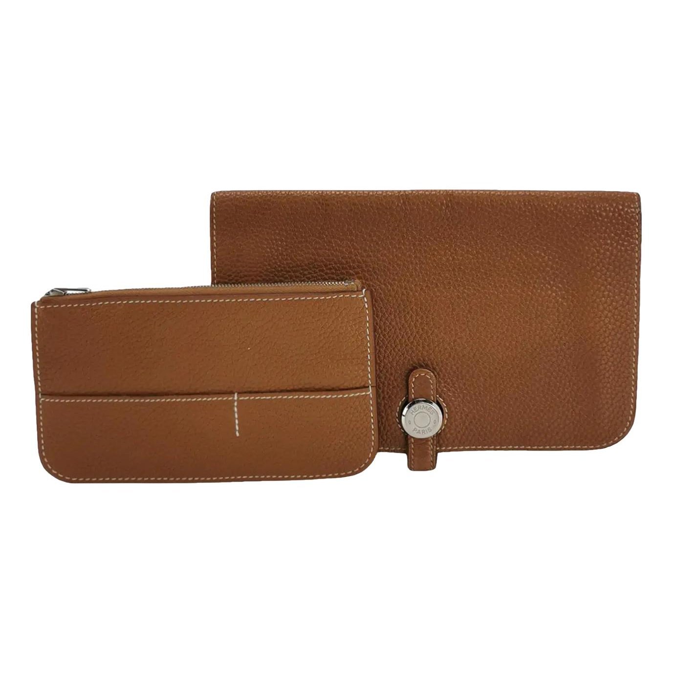 Hermes Dogon leather clutch bag