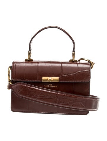 Embossed Leather Top Handle Bag