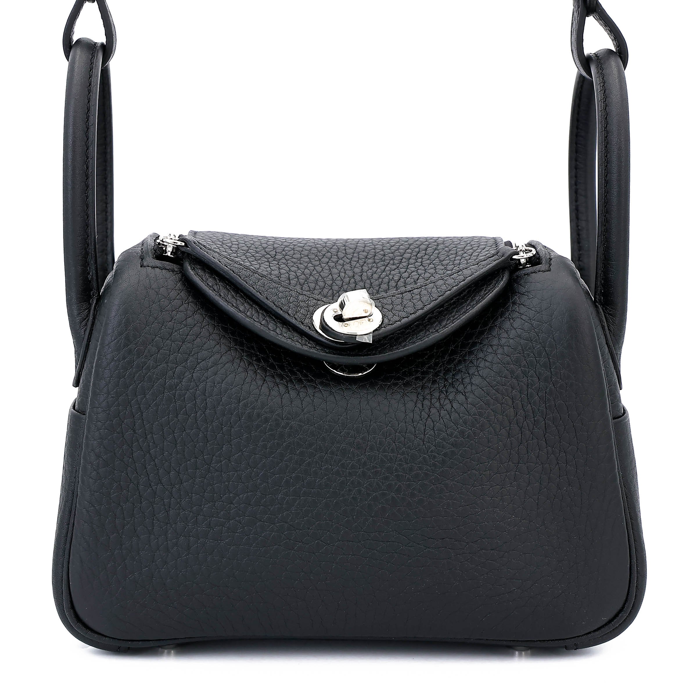Brand New ( Rank N ) HERMÈS Mini Lindy II Noir (89) Clemence Palladium hardware K (2025)