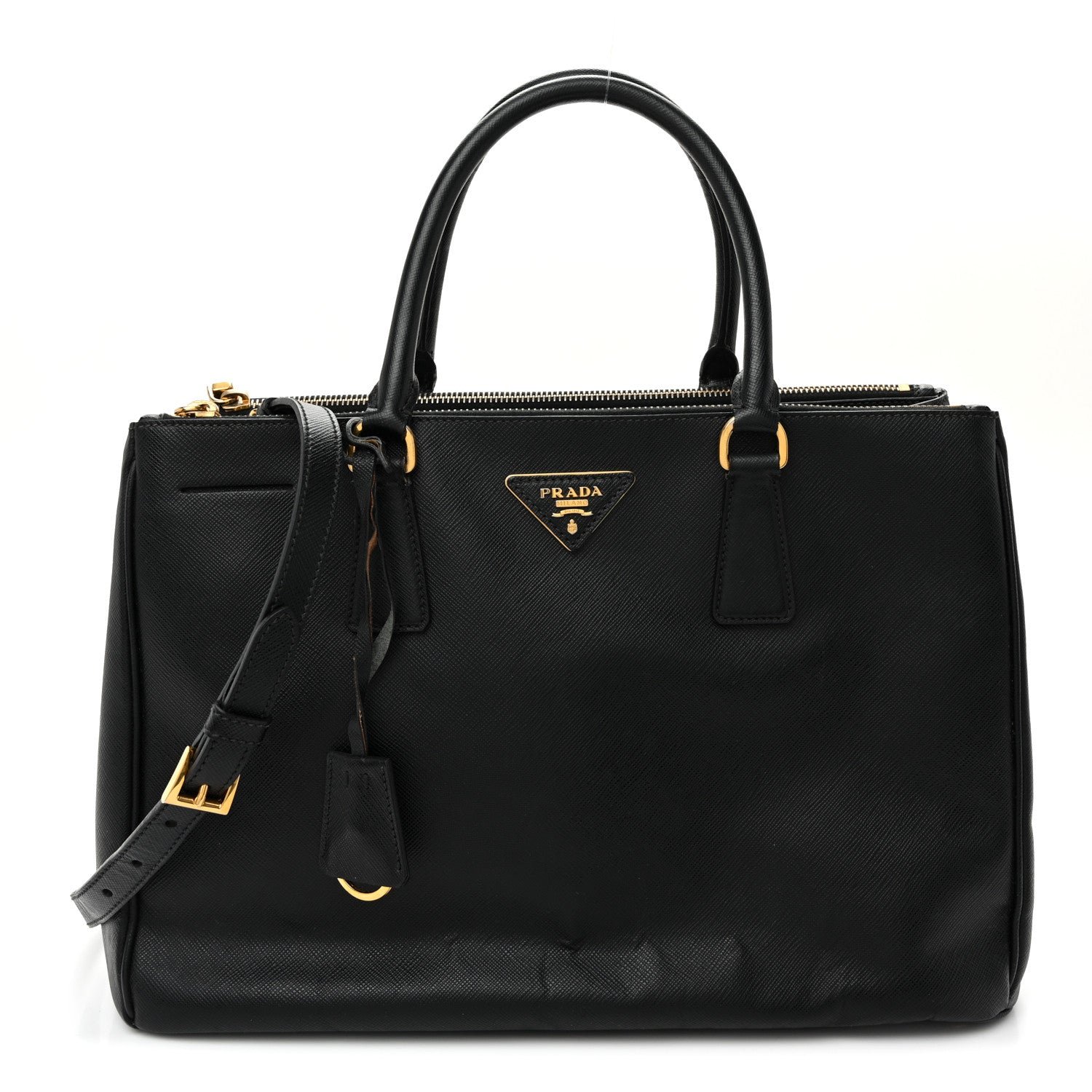 Prada Saffiano Lux Medium Galleria Double Zip Tote Black