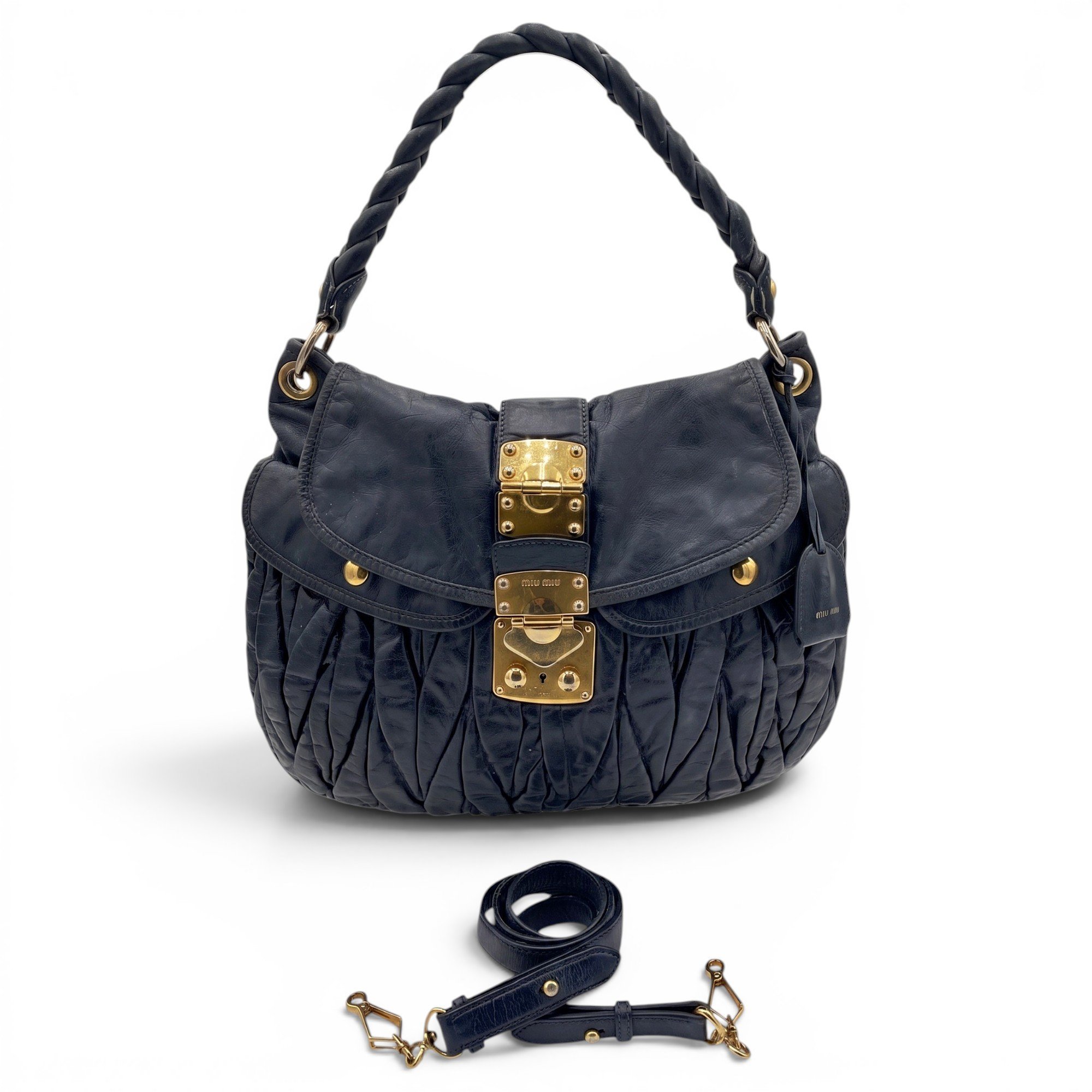 Coffer leather handbag