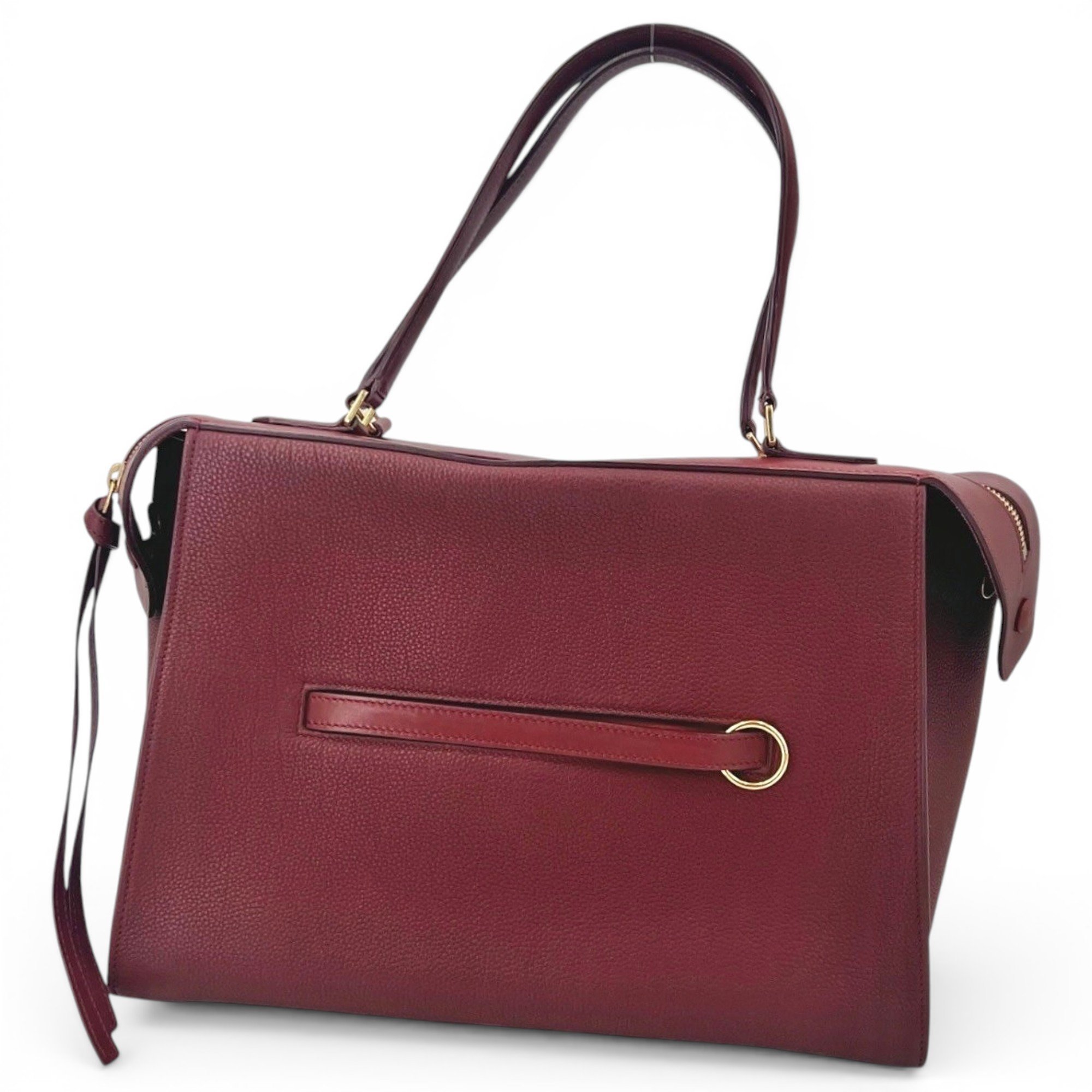 Ring leather handbag