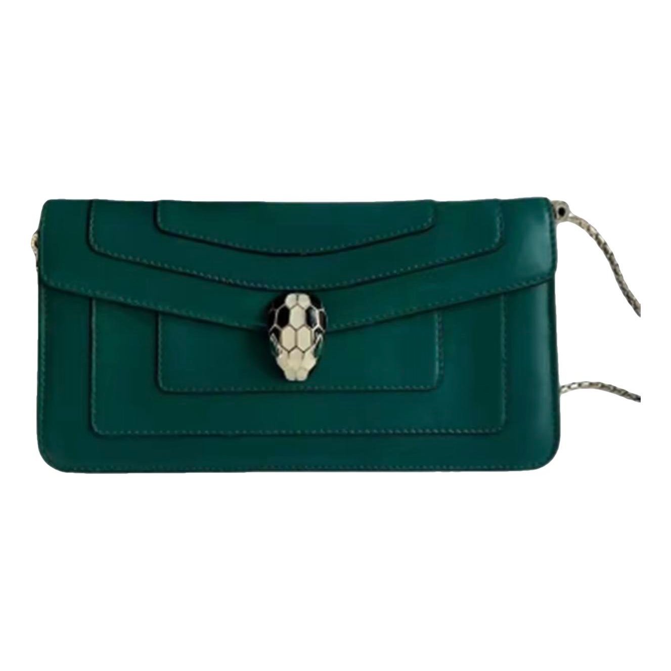 Bvlgari Serpenti leather clutch bag