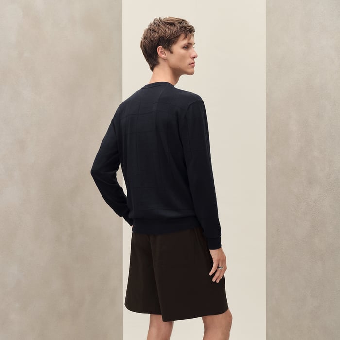 Marine "Jeu De Points Sellier" Crewneck Sweater
