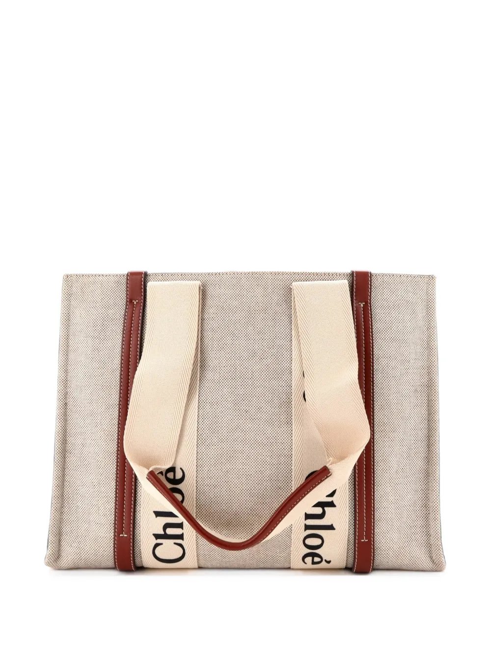 Woody Canvas with Leather Medium tote bag