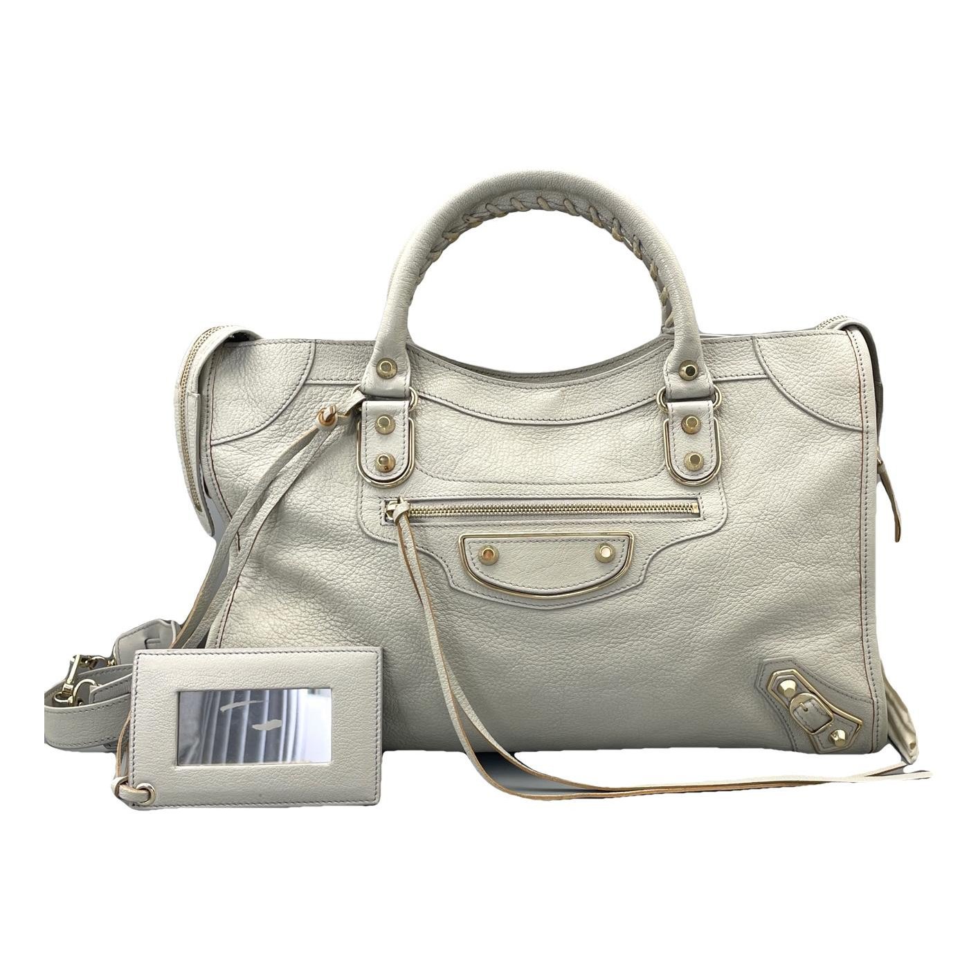 City leather handbag