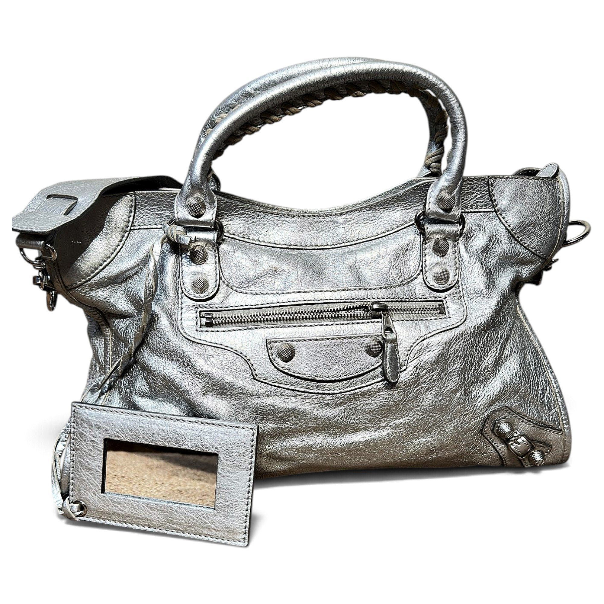 City leather handbag