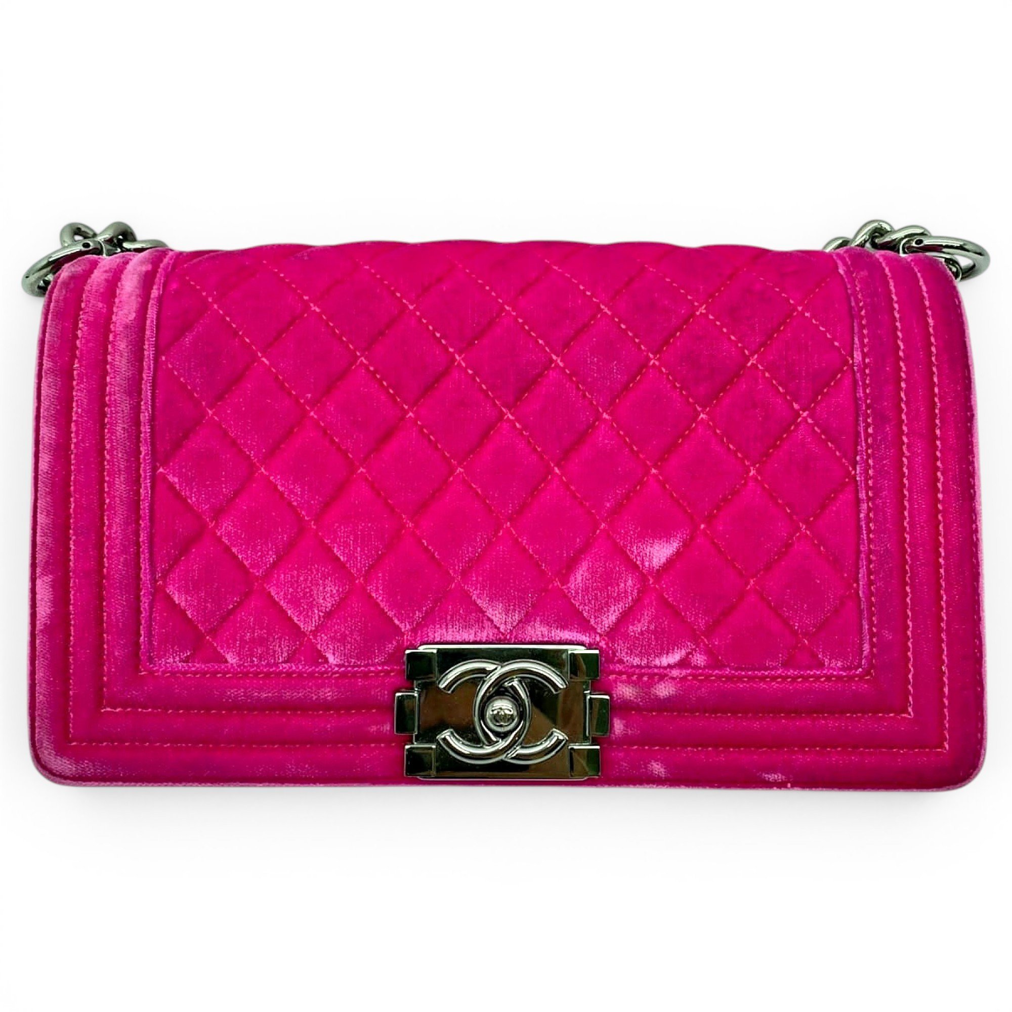 Chanel Boy velvet handbag