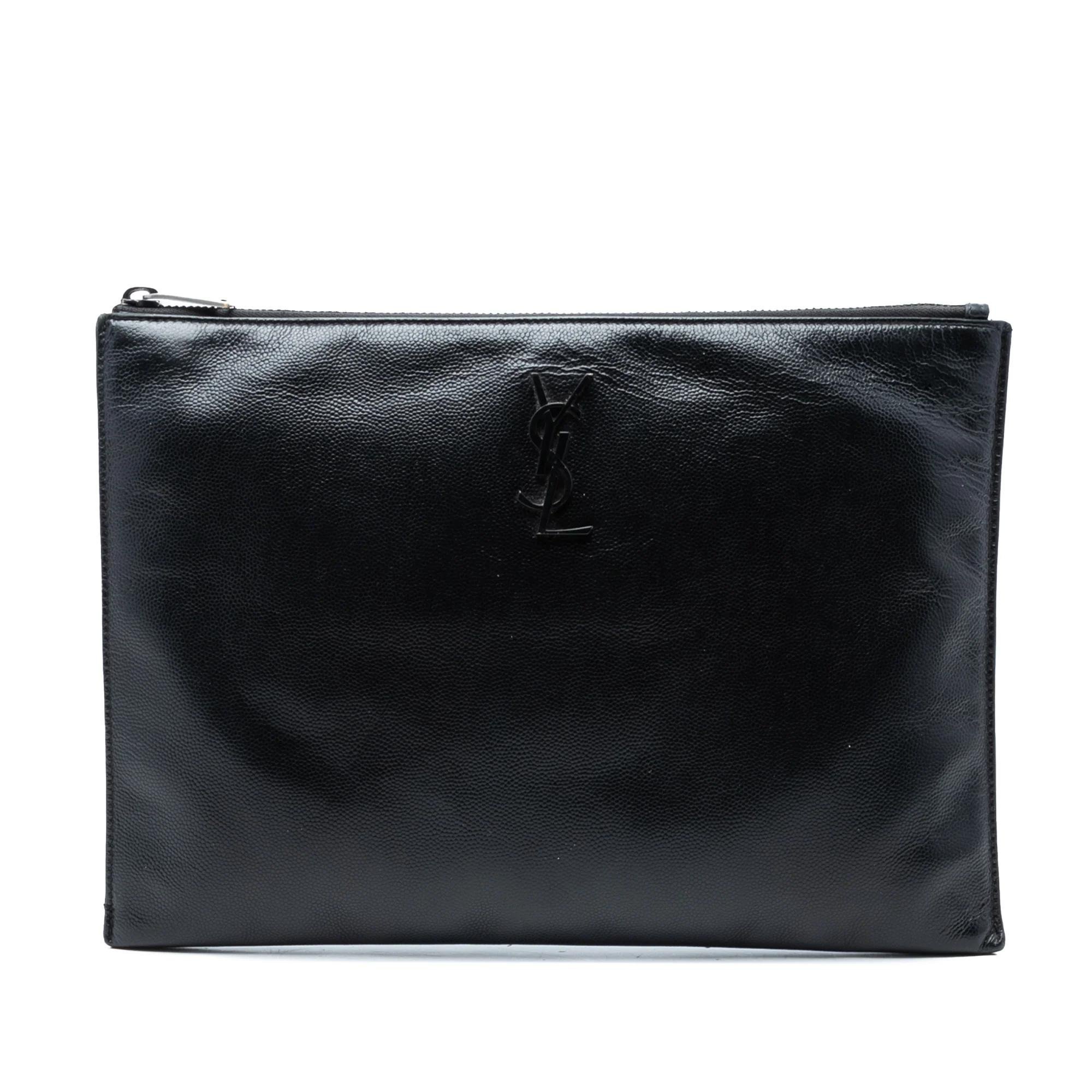 Leather clutch bag