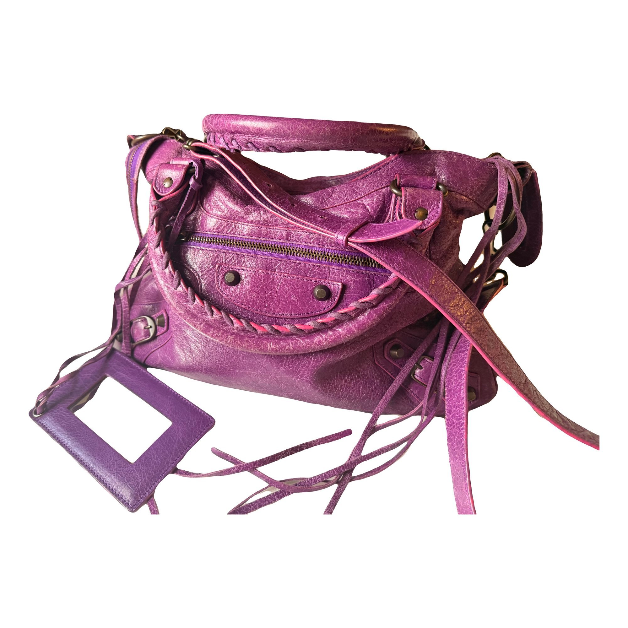 City leather handbag