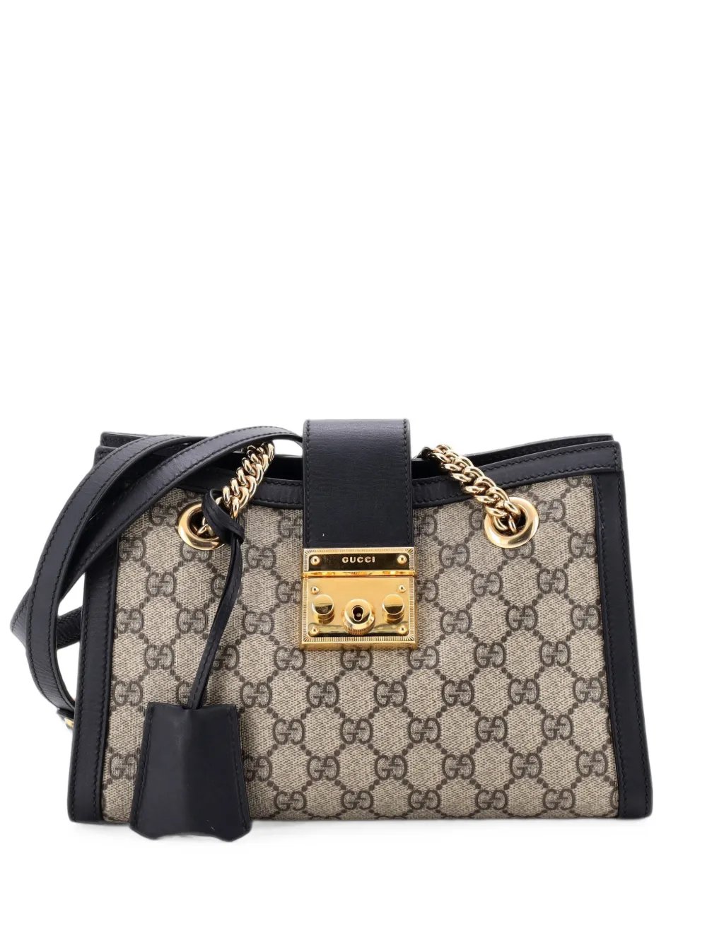 Padlock Chain Tote GG Coated Canvas with Leather Small shoulder bag