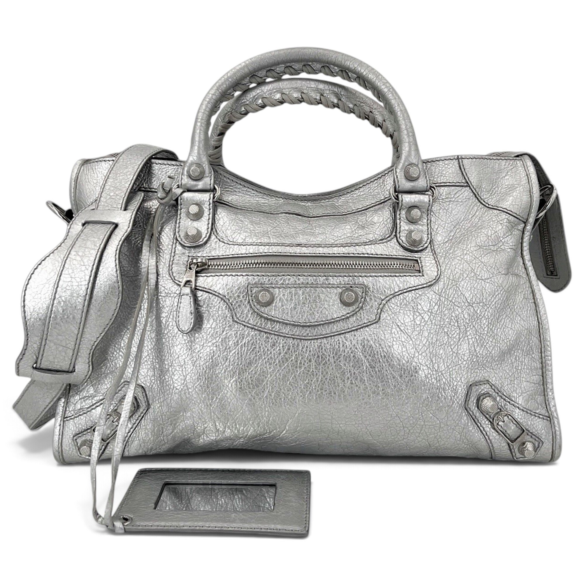 City leather handbag