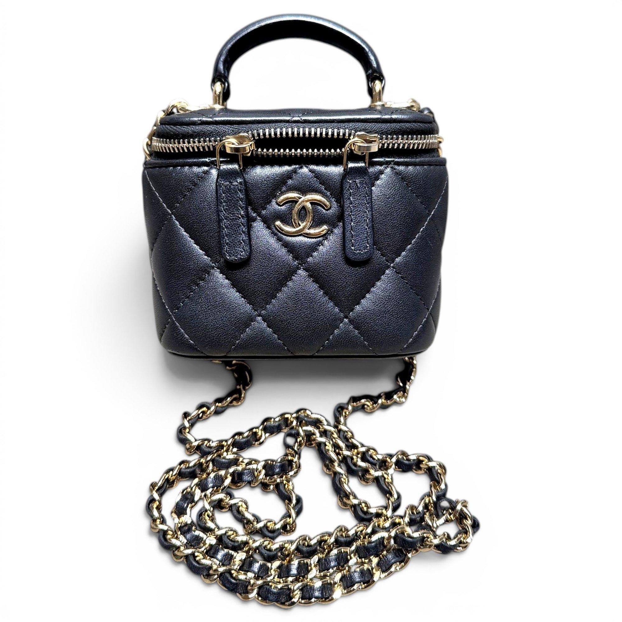 Vanity leather handbag