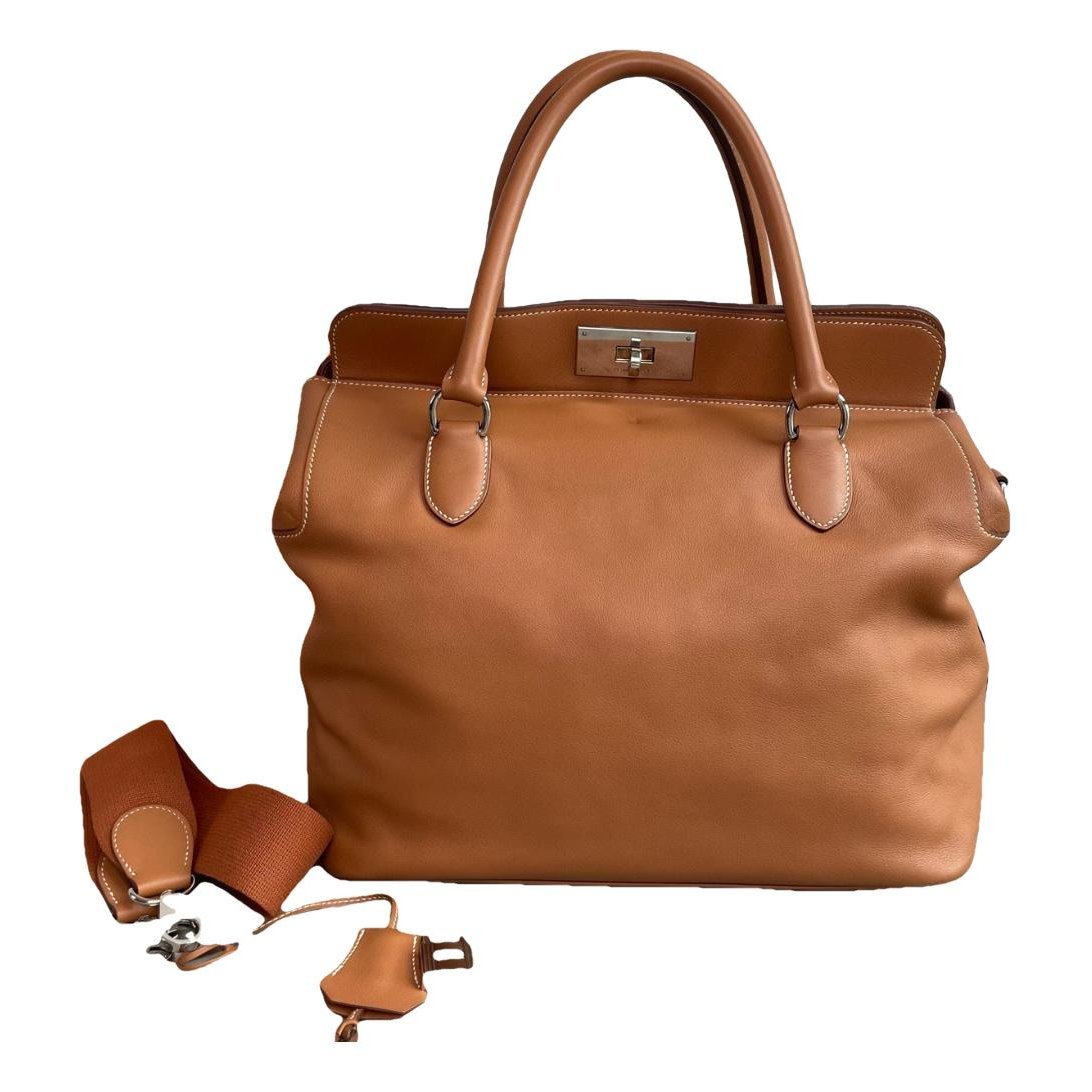 Toolbox leather handbag
