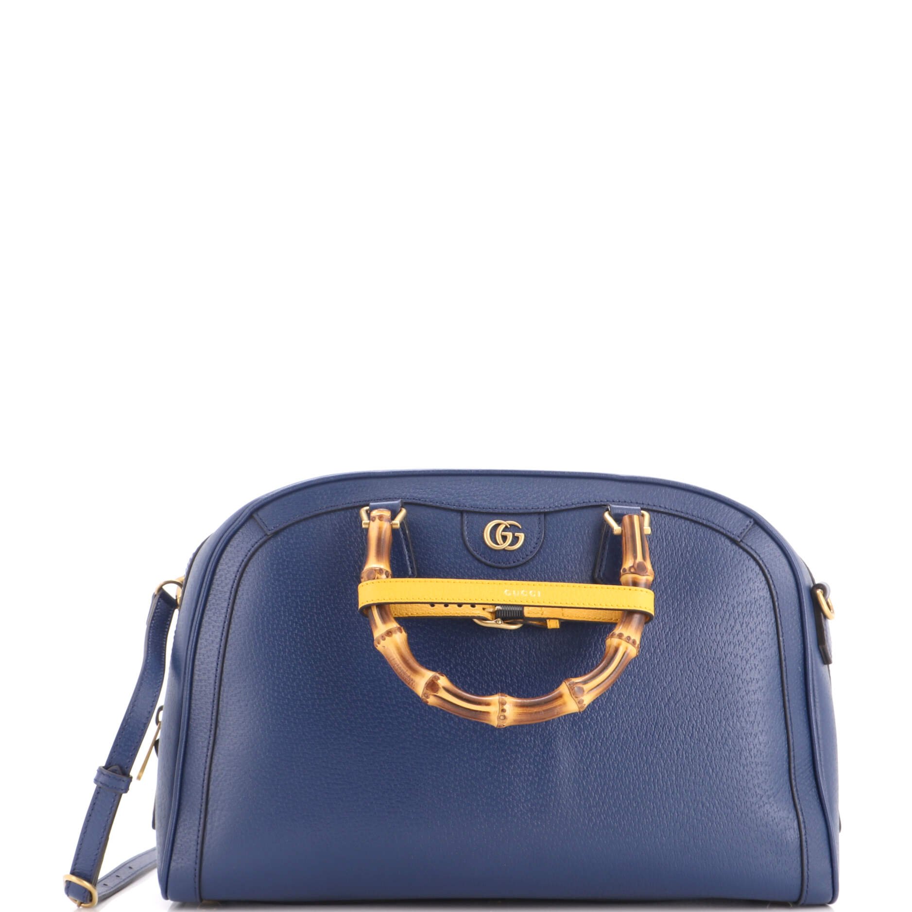 Diana NM Bamboo Handle Duffle Bag Leather Medium